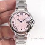Swiss Quality Replica Ballon Bleu de Cartier Quartz Watch Stainless Steel Pink Dial 33mm